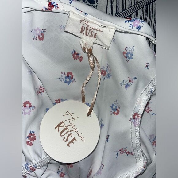 Atelier Rose White Floral Cold Shoulder Romantic Summer‎ Top Small Casual Blouse - Picture 3 of 5